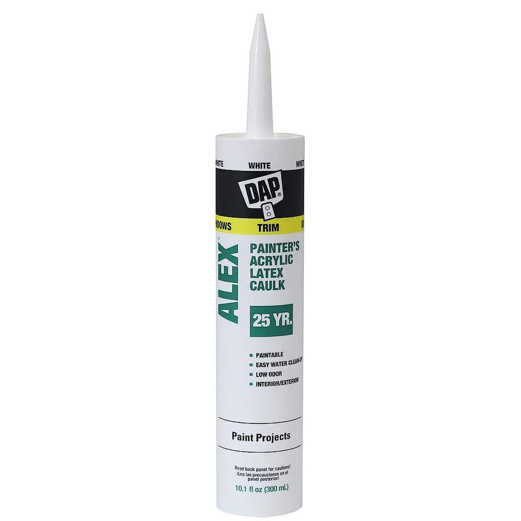 DAP Alex Painter's Acrylic Latex Caulk, White, 10.1 Oz (7079818670)