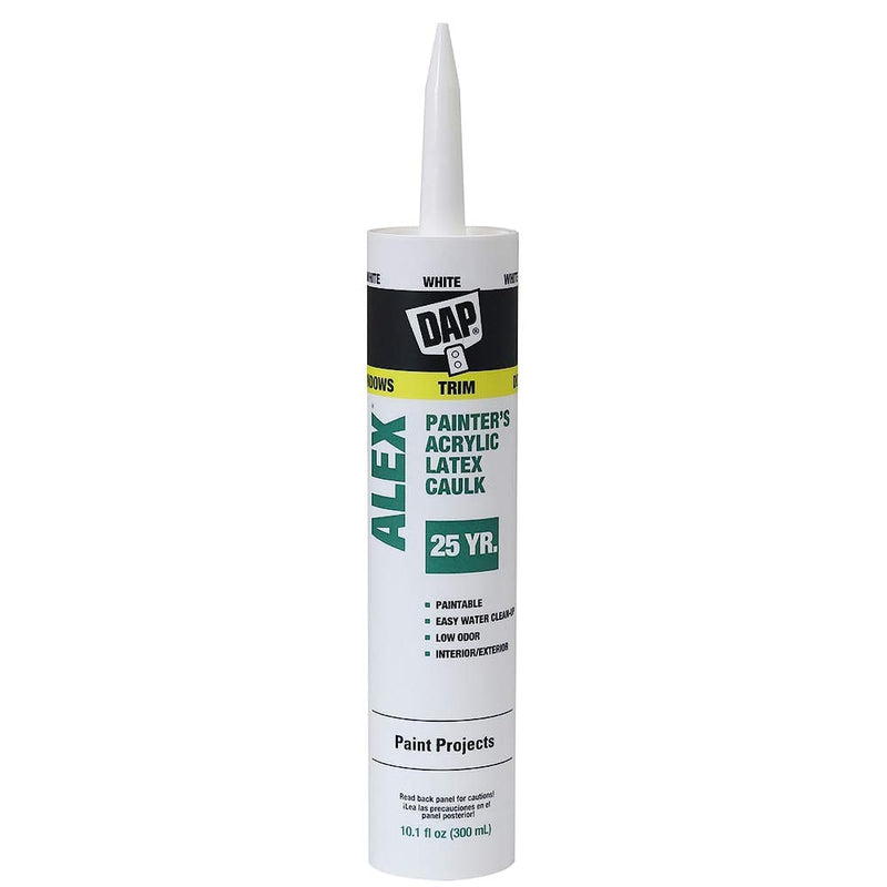 DAP Alex Painter's Acrylic Latex Caulk, White, 10.1 Oz (7079818670)