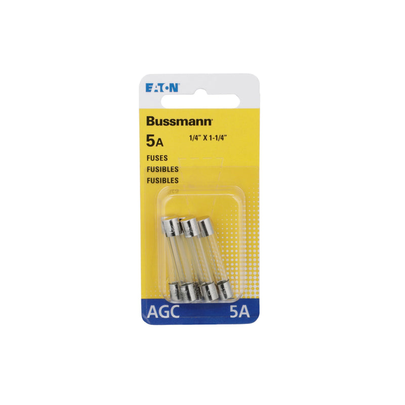 [Australia - AusPower] - Bussmann Series AGC 5 Amp Fuse, 250 Vac and IR 200 A, Retail Pack - 5 Pieces 