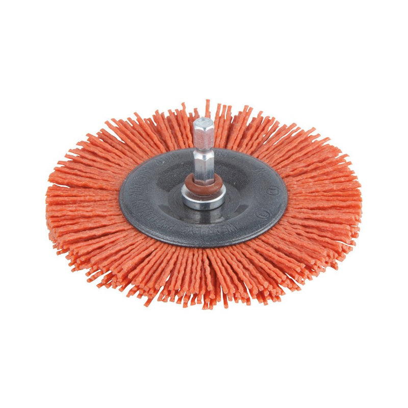 wolfcraft Nylon Wire Disc Brush - 1502000 - Aggressive - Cleaning Rust Polishing - Multiple Life Compared to Wire Brushes - for Drills Ø100x10mm