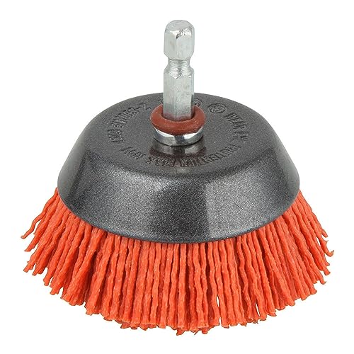 Nylon Wire Cup Brushes, 1506000 | Aggressive cleaning and rust removal tool for wood and metal with coarse-grained nylon wires and 1/4" shank. 1506000 6kt Ø65mm Single