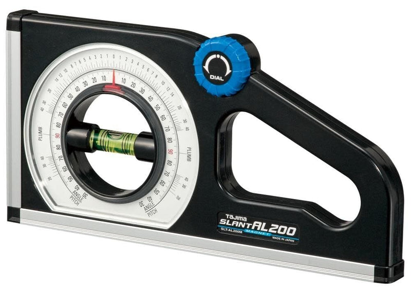 [Australia - AusPower] - TAJIMA SLANT Angle Meter - Dual-Scale Rotary Pitch Finder with Thumb Dial & Magnetic Base - SLT-AL200M 