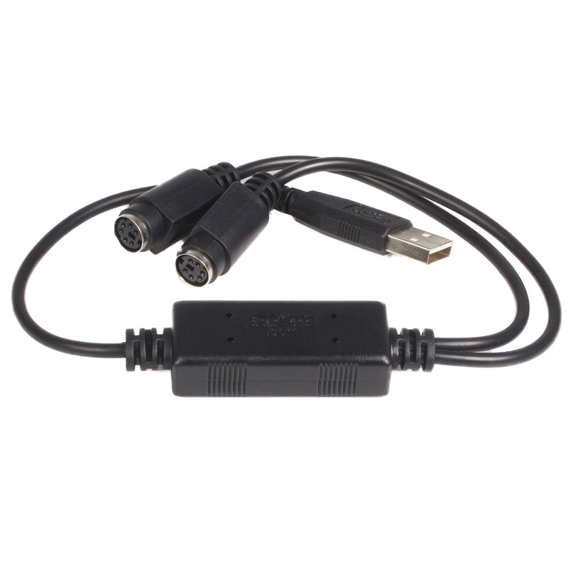 [Australia - AusPower] - StarTech.com USB to PS/2 Adapter for Keyboard and Mouse - Keyboard / mouse adapter - USB - USBPS2PC, Black PS/2 KM to USB 