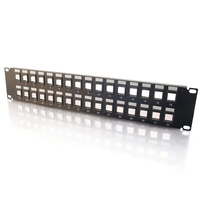 [Australia - AusPower] - C2G/ Cables To Go 03860 32-Port Blank Keystone/Multimedia Patch Panel, Black, Black 32 Port 