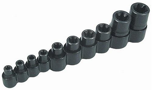Lisle 26280 Torx star drive socket set with 10 sizes, E5 through E20, displayed in a case