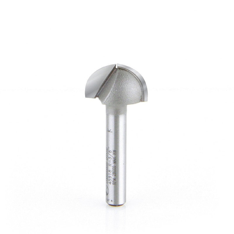 Amana Tool 45918 Core Box 3/4-Inch Diameter x 7/16-Inch Cutting Height x 3/8 Radius x 1/4-Inch Shank 2-Flute Carbide Tipped Router Bit