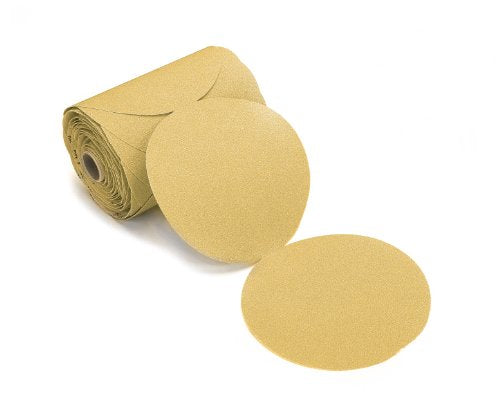 Mirka 6-inch P240 PSA sanding discs, 100-pack roll package, visible product label