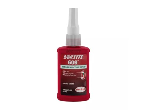 Loctite Green 609 medium-strength retaining compound in a 50 mL bottle