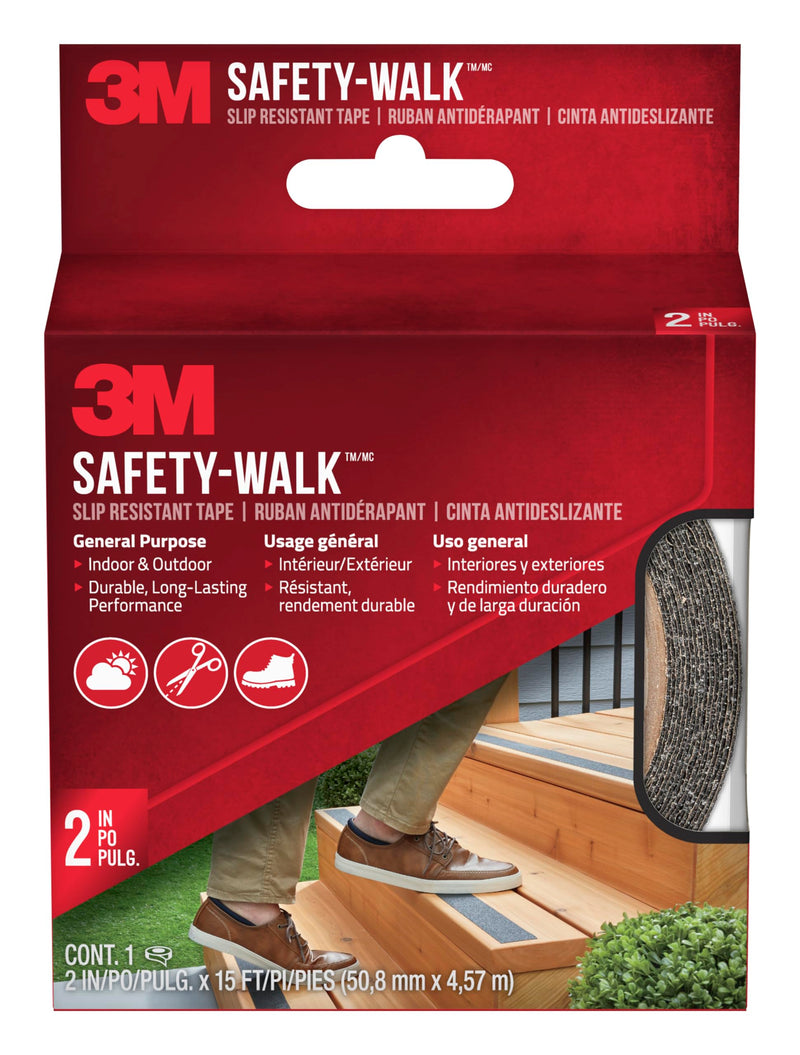 [Australia - AusPower] - 3M Safety-Walk Slip Resistant Tape, 2 in x 15 ft, Anti Slip Black Tape, Adhere Without Wrinkling, Curling, Tearing or Lifting, Self-Adhesive Backing For Quick & Easy Application, 1 Roll (610B-R2X180) 2 Inch 