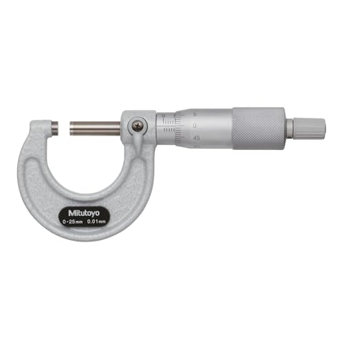 Mitutoyo 103-137 0-25mm x 0.01mm outside micrometer with ratchet and precision measurement scale