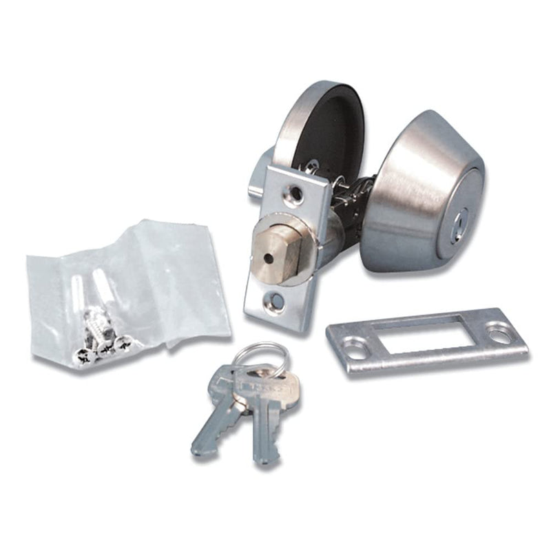 Valterra L32CS3008 Stainless Steel Single Cylinder Deadbolt - 5/8" Latch, Silver