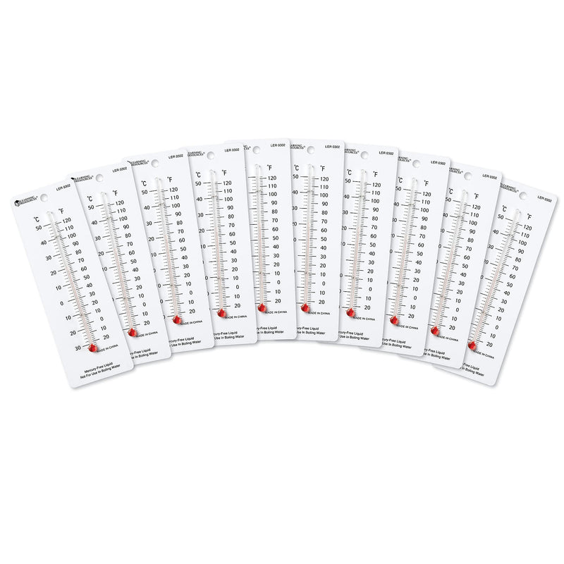 [Australia - AusPower] - Learning Resources Student Thermometers, Classroom Supplies, Homeschool, Set of 10, Ages 8+ 