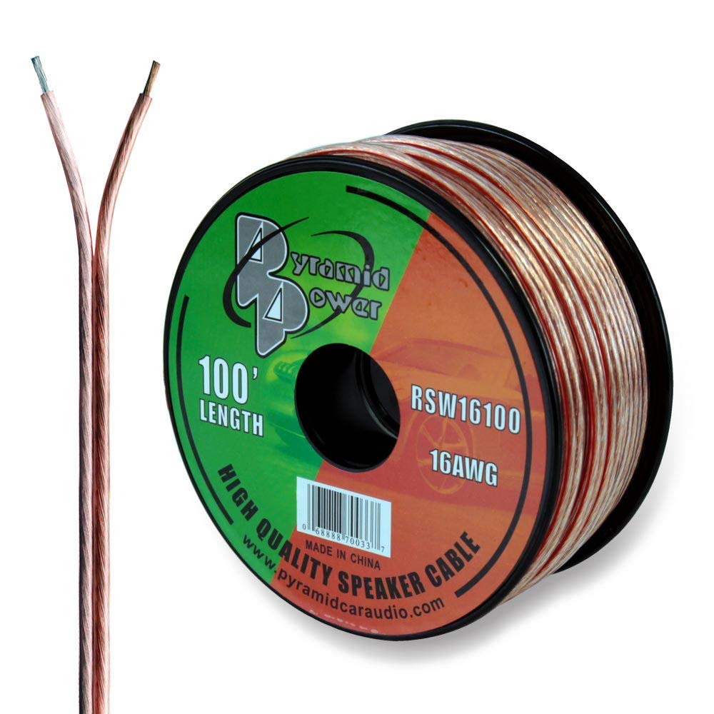[Australia - AusPower] - PYRAMID 100ft 16 Gauge Speaker Zip Wire - Copper Cable in Spool for Connecting Audio Stereo to Amplifier, Surround Sound System, TV Home Theater and Car Stereo - Pyle RSW16100 100 Feet Standard Packaging 