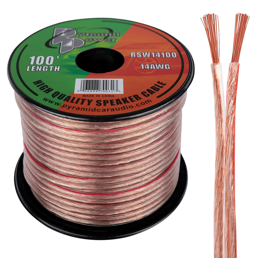 [Australia - AusPower] - Pyramid 100ft 14 Gauge Speaker Zip Wire - Quality Speaker Zip Wire in Spool for Connecting Audio Stereo to Amplifier, Surround Sound System, TV Home Theater and Car Stereo - Pyle RSW14100, Bronze 100 Feet Standard Packaging 