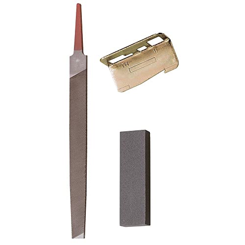 Klein Tools KG-2 gaff sharpening kit with sharpening stones for pole and tree climbers, tan