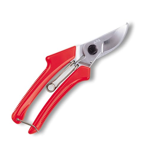 ARS 120DX 8-inch precision pocket secateur heavy-duty pruner in red, with ergonomic handles and sharp blades