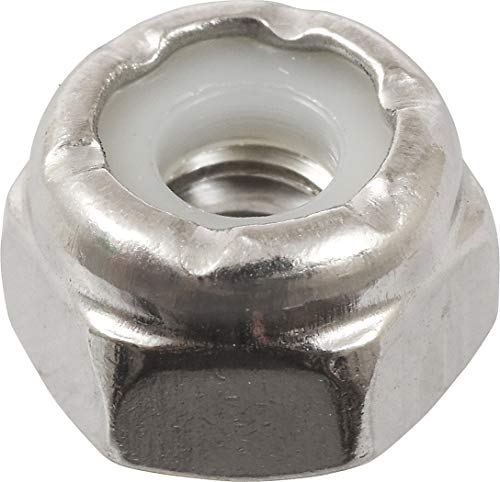 Hillman #10-24 stainless steel nylon insert stop nut locknut close-up