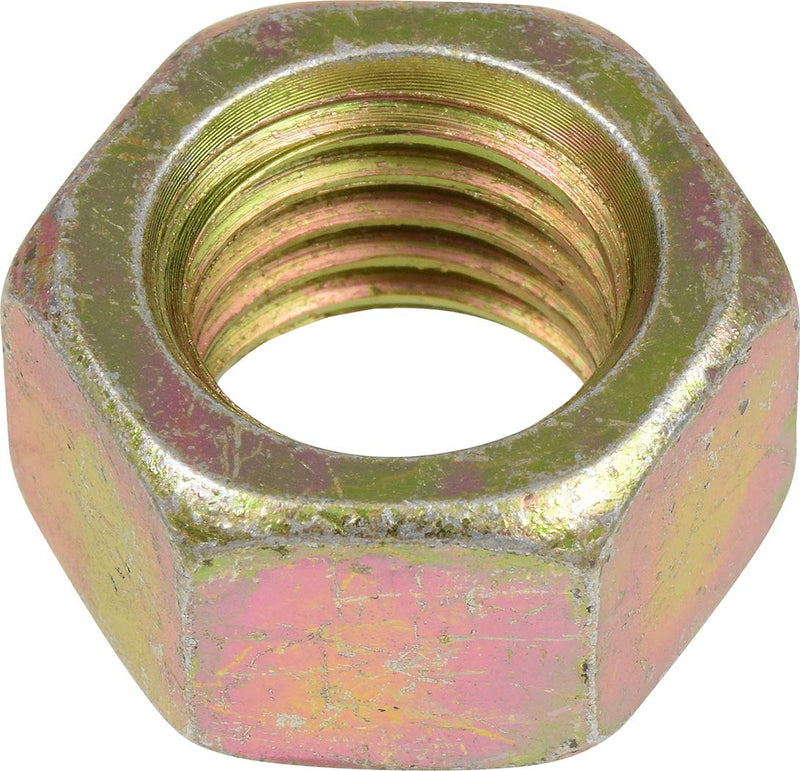 Hillman 50 Pcs Grade 8 Coarse Thread Hex Nuts (1/2"-13) | Heavy Duty Hex Nuts for Bolts & Threaded Rods | Yellow Dichromate Zinc-Plated Grade 8 Steel Fasteners for Construction & Machinery