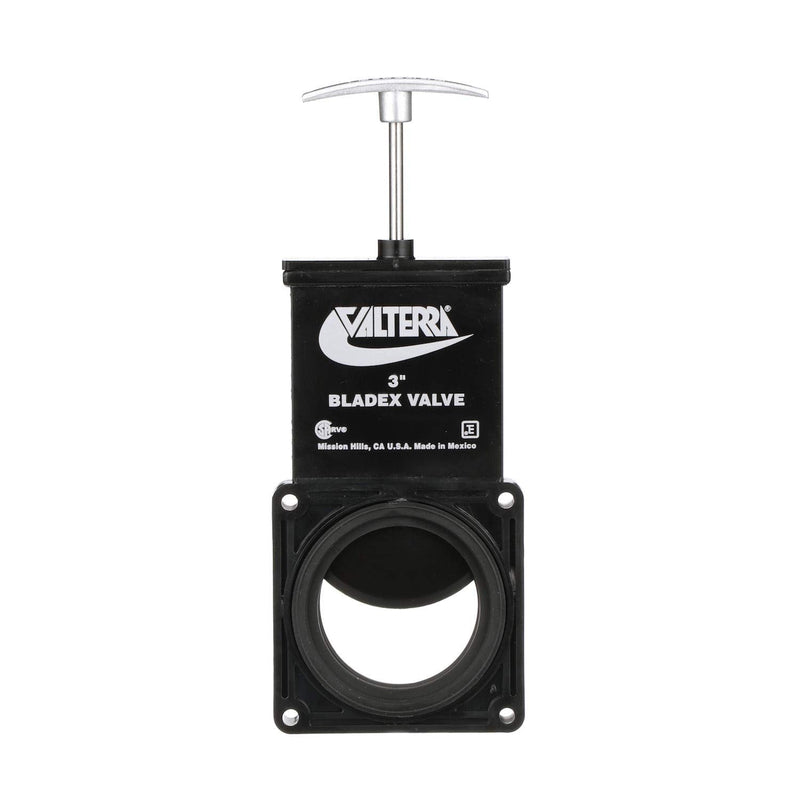 [Australia - AusPower] - Valterra-T1003VPM Bladex 3-Inch Waste Valve Body with Metal Handle, Mess-Free Waste Valve for RV's, Campers, Trailers, Black 