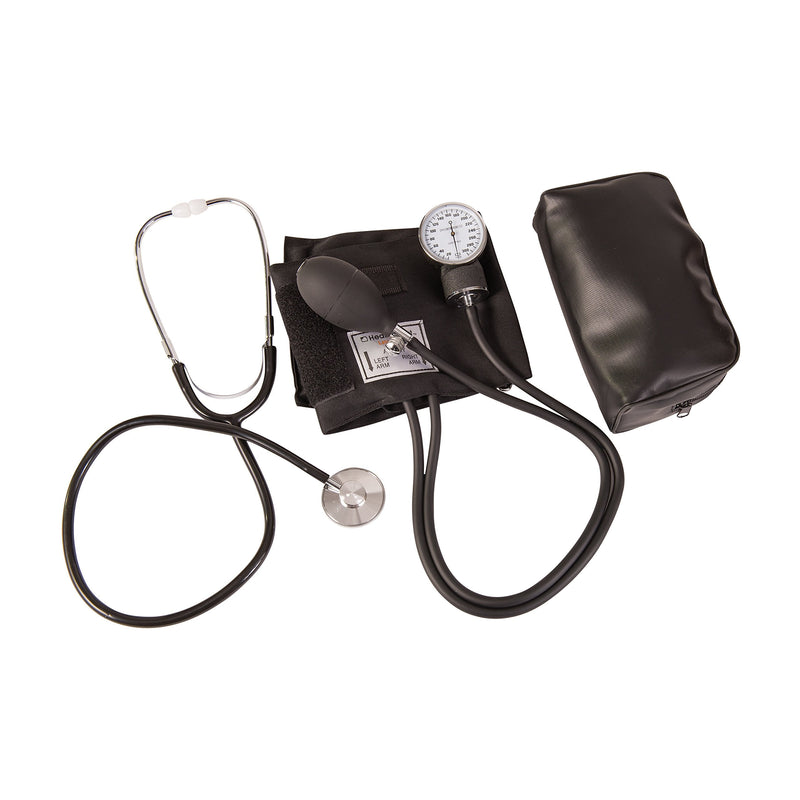 [Australia - AusPower] - MABIS Professional Aneroid Sphygmomanometer Blood Pressure Gauge, Stethoscope and Blood Pressure Cuff, With Carrying Case, Adult Cuff, Black 