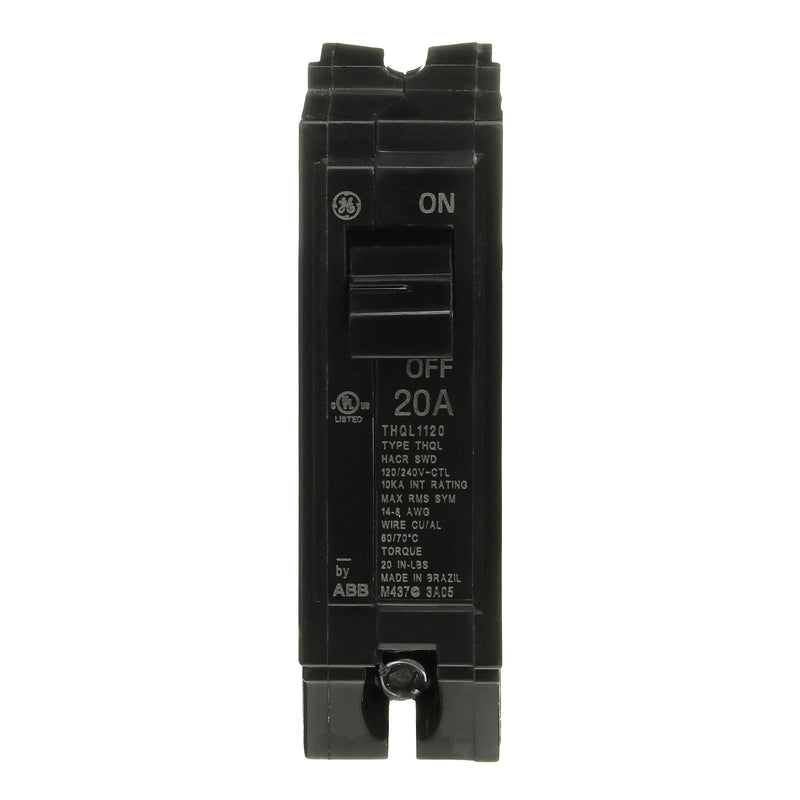 [Australia - AusPower] - ABB Q-Line® THQL1120 Q Line 20A Single-Pole Circuit Breaker • 120/240 VAC, 20 Amp, 10 kA Interrupt • THQL One-Pole Load Center Circuit Breaker • Non-Interchangeable Thermal Magnetic Trip 