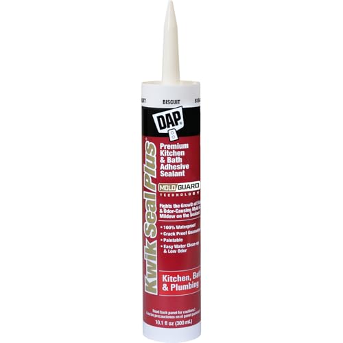 DAP Kwik Seal Plus Premium Kitchen & Bath Adhesive Caulk, 10.1 oz tube