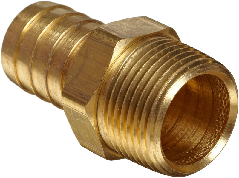 [Australia - AusPower] - Anderson Metals - 57001-1616 Brass Hose Fitting, Connector, 1" Barb x 1" Male Pipe 1" Barb x 1" NPT Male 