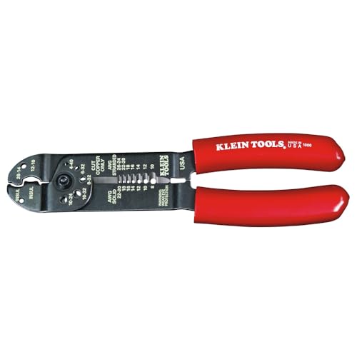Klein Tools 1000 multi tool, 6-in-1 lineman tool with wire stripper, crimper, cutter, screw measure and shears