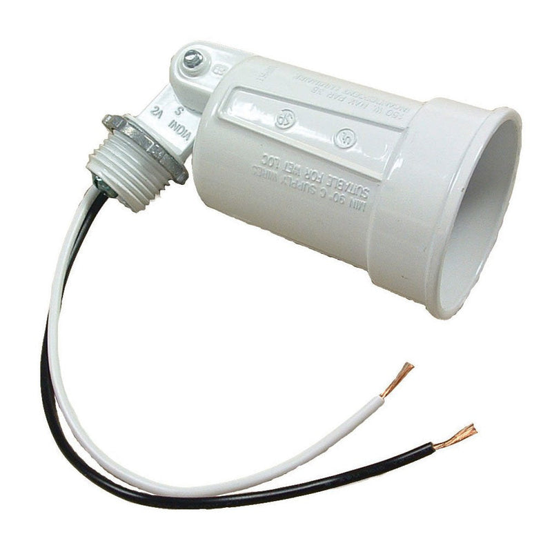[Australia - AusPower] - Hubbell-Raco 5606-1 5606 Lamp Holder, 100 W, Par38, Die Cast Zinc, White 