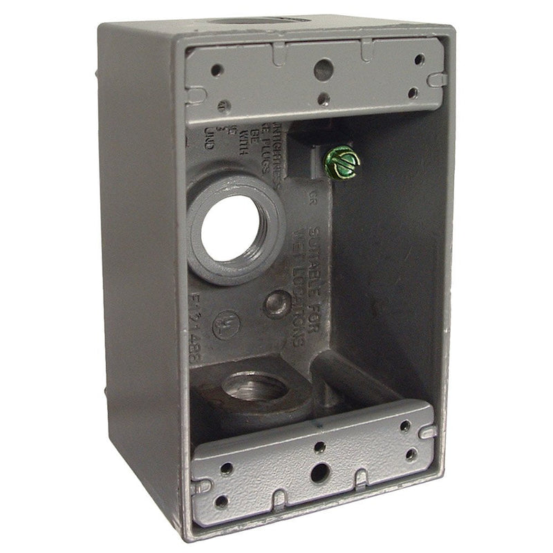 [Australia - AusPower] - Hubbell-Bell 5320-0 Single Gang 3-1/2-Inch Outlets Weatherproof Box Gray 