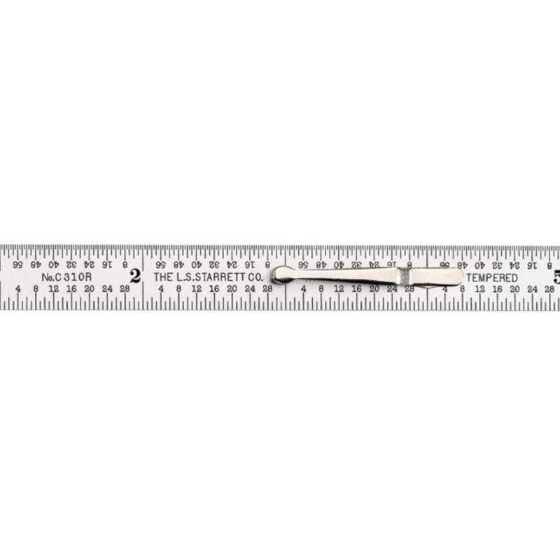 Starrett Full Flexible Steel Rule with Satin Chrome Finish, Quick Reading, and Inch Graduation - 10 Graduation, 6" Length, 1/64" Thickness - C310K-6