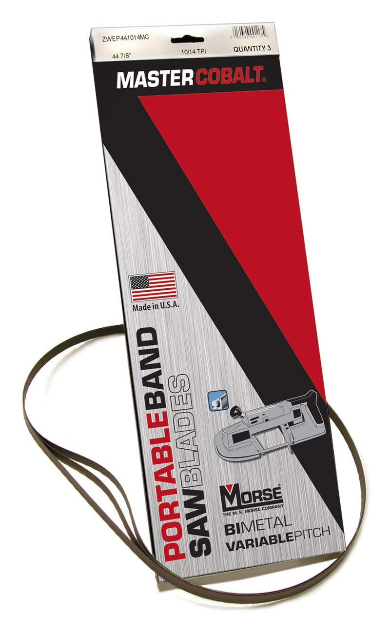 [Australia - AusPower] - Morse Master Cobalt Bi-Metal Portable Band Saw Blade 44 7/8 x 1/2 x .020 14/18 TPI 3/Box (001182 / ZWEP441418MC) 