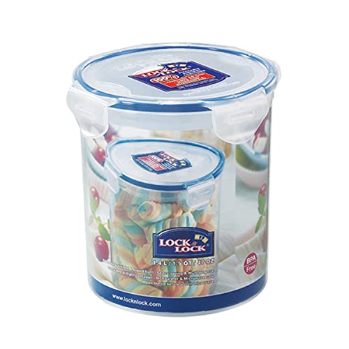LocknLock 47-ounce round food container with a tall design and secure lid, ideal for storing large quantities of food.