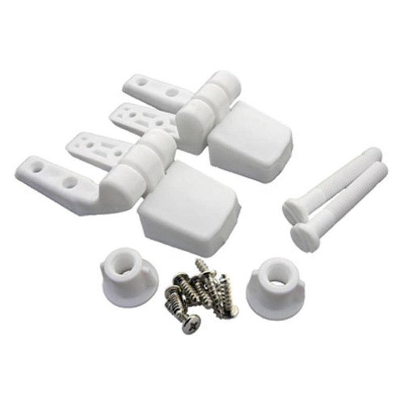 LASCO 14-1039 White Plastic Toilet Seat Hinge with Bolts and Nuts, Top Tightening, Fits Bemis Brand 1 Pack