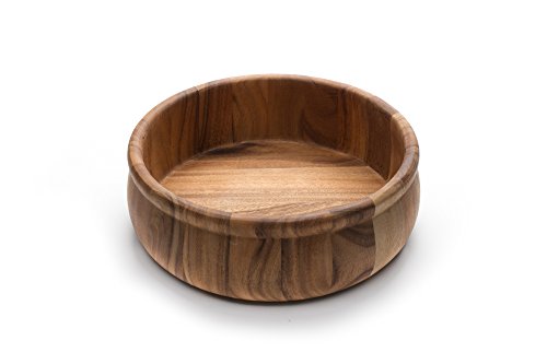 Ironwood Gourmet Acacia Wood Salad Bowl, 12" x 4" Bead Rim Petaluma Bowl 12" Large Petaluma Salad Bowl