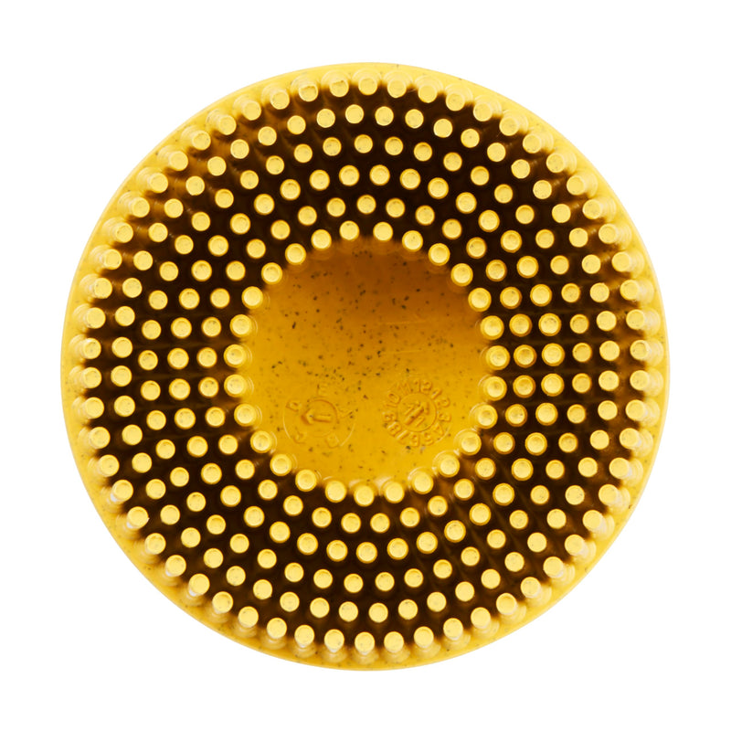 3M Scotch-Brite 07525 Roloc 2" x 5/8" Tapered Medium Grade Bristle Disc yellow 50 mm x 15.8 mm