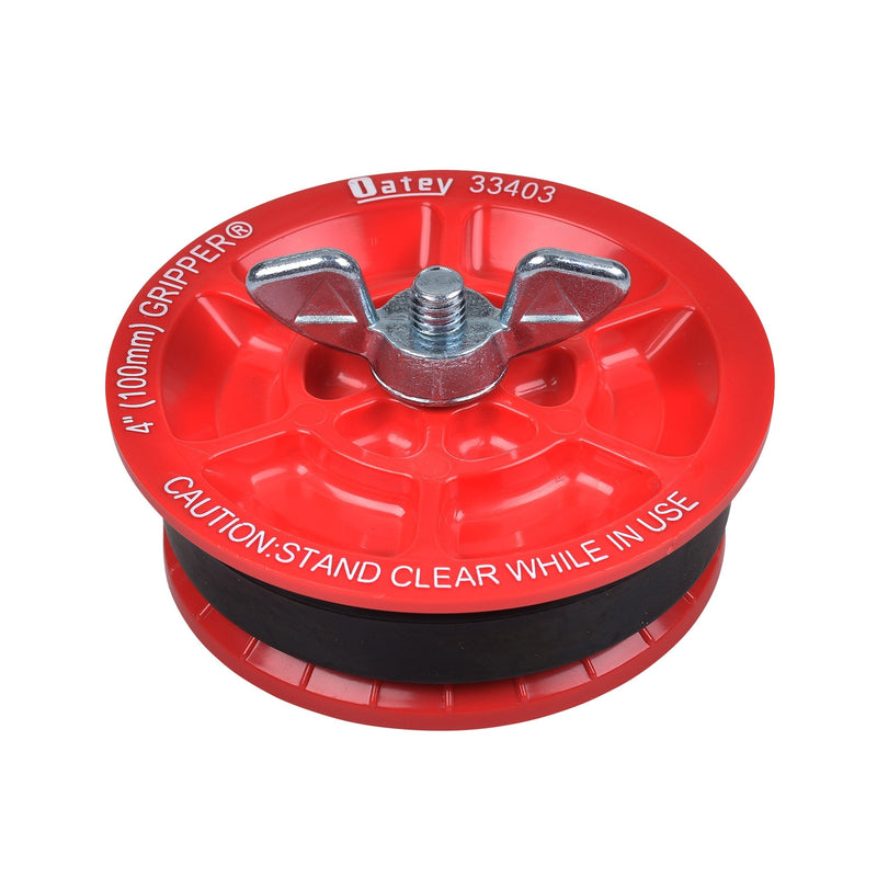 [Australia - AusPower] - Oatey 33403 4-in. End of Pipe Gripper Mechanical Plug with Galvanized Screw and Wing Nut, 4 Inch, Red 1 Count (Pack of 1) 