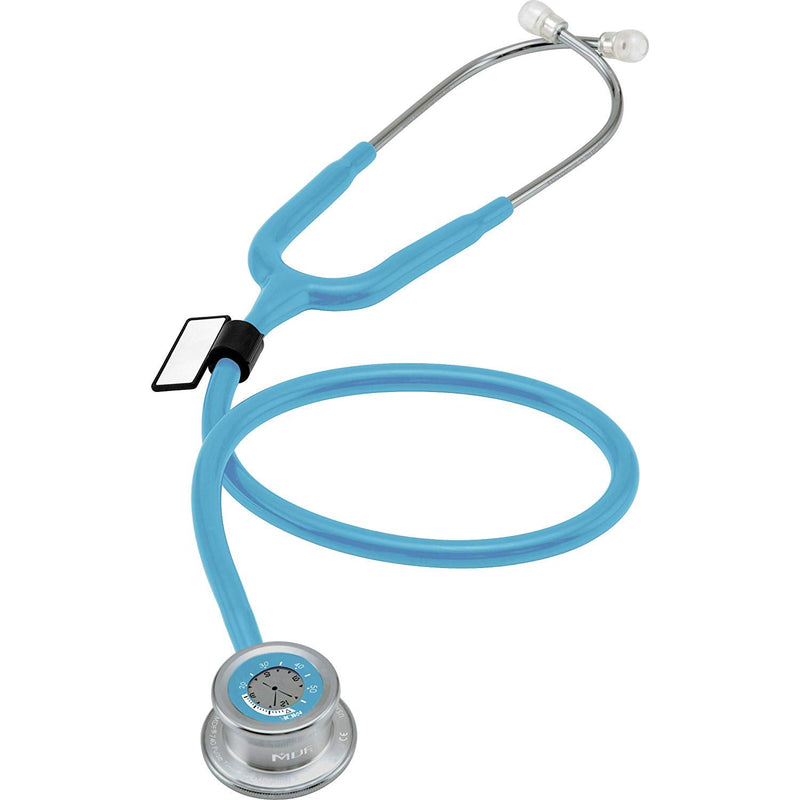 [Australia - AusPower] - MDF Instruments, Pulse Time® 2-in-1 Digital LCD Clock and Single Head Stethoscope - Free-Parts-for-Life & Lifetime Warranty - Pastel Blue (MDF740-03) 