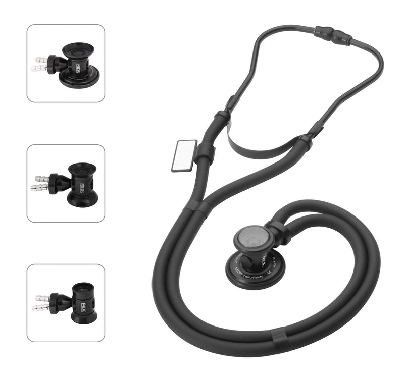 [Australia - AusPower] - MDF Instruments, Sprague Rappaport Dual Head Stethoscope with Adult, Pediatric, Infant Convertible chestpiece - All Black (MDF767-BO) All Black (Blackout) 