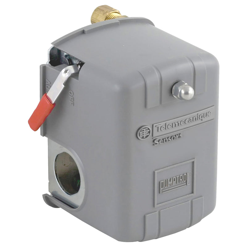 Telemecanique Sensors 9013FSG2J21M4 Air-Pump Pressure Switch, NEMA 1, 30-50 psi Pressure Setting, 20-65 psi Cut-Out, 15-30 psi Adjustable Differential, Low-Pressure Cut-Off