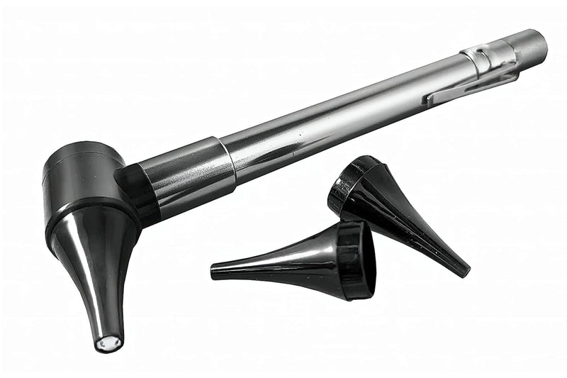 [Australia - AusPower] - Third Generation Dr Mom Slimline Stainless LED Pocket Otoscope with Soft White Natural Hue Light Spectrum in Clamshell Packaging 
