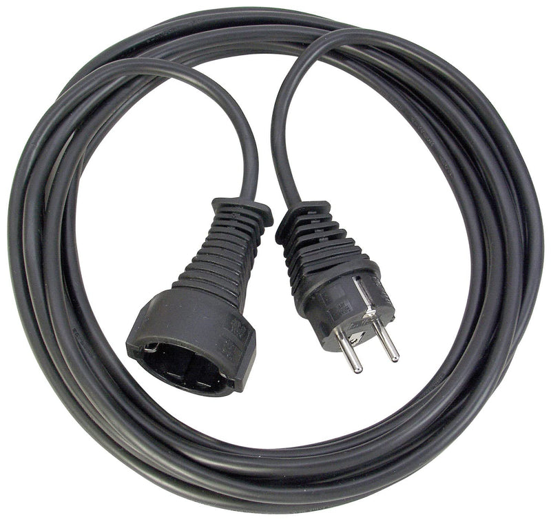 Brennenstuhl Quality Plastic Extension Cable 5 m | With earthing contact plug and socket, extension cable for inside, black 1 piece 5m
