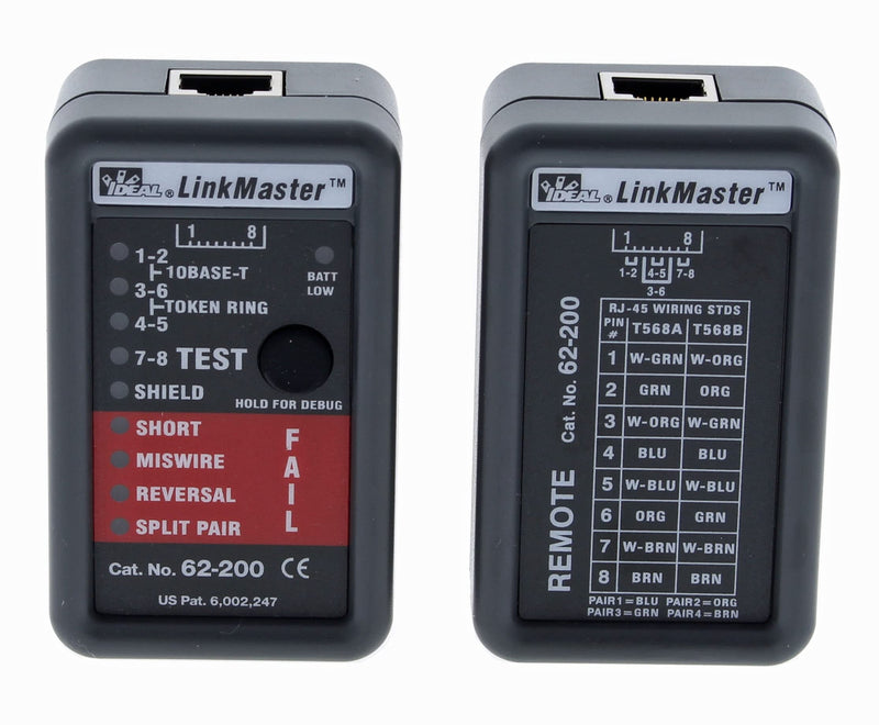 [Australia - AusPower] - IDEAL INDUSTRIES INC. 62-200 Linkmaster UTP/STP Wire Map Cable Tester 