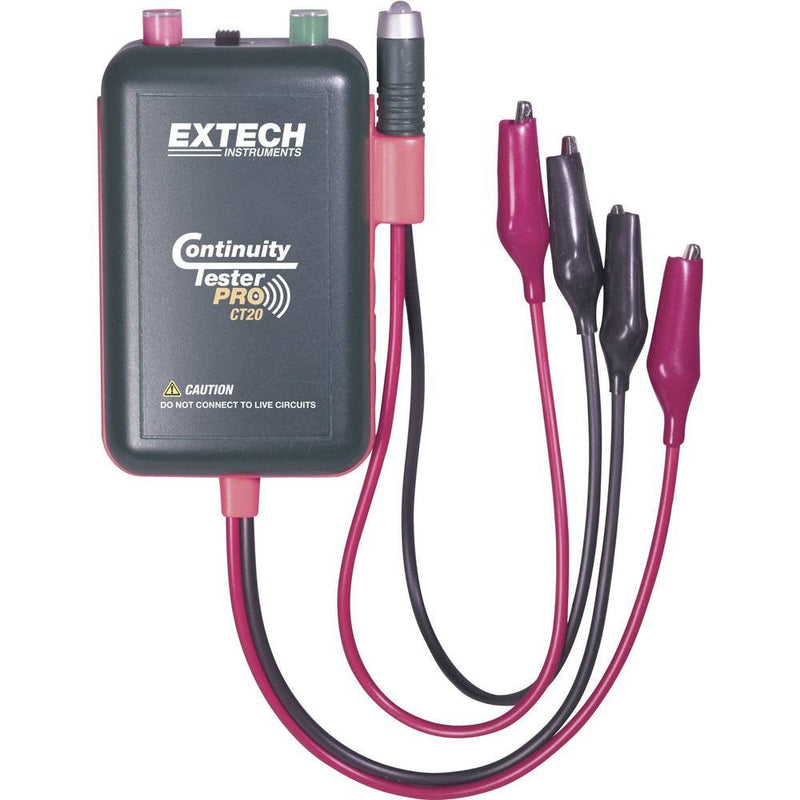 Extech CT20 Continuity Tester with Remote and Local Test, Acoustic Signal, LED Display, Long Line Range, Cable Fault Diagnostic, Ideal for Electricians & Installers | Removable remote probe, one-person cable test, LED and acoustic sound, crocodile clip...