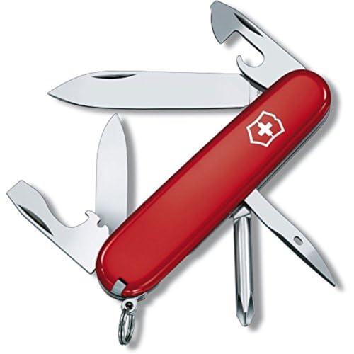 Victorinox Tinker Red multitool with multiple fold-out tools and compact red handle