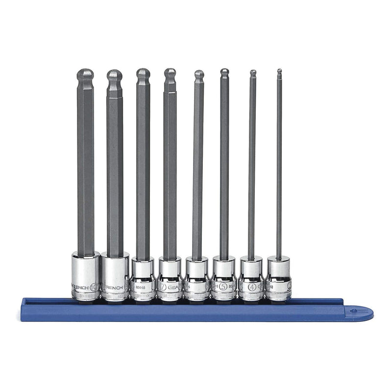 GEARWRENCH 8 Pc. 3/8" Drive Long Ball End Hex Bit Socket Set, Metric - 80573 3/8"