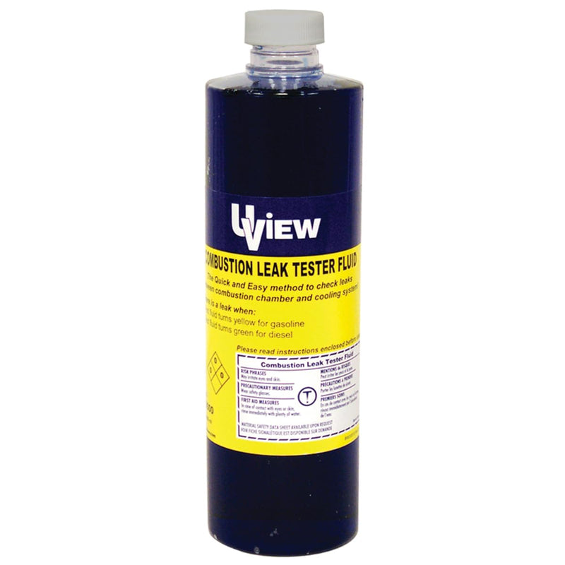 UView 560500 Combustion Leak Tester Fluid Replacement, Color Change Indicator, Gasoline/Diesel Compatibility, Positive Leak Detection, Blue to Yellow for Gasoline, Blue to Green for Diesel