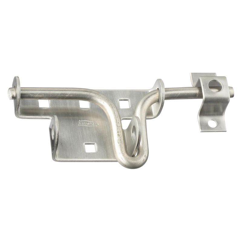 National Hardware N303-131 Heavy Duty Swinging Door Latch with WeatherGuard Protection, Stainless Steel, Auto-Locking, Padlock Compatible for Shed Door Lock and Barn Door Latch Applications 0