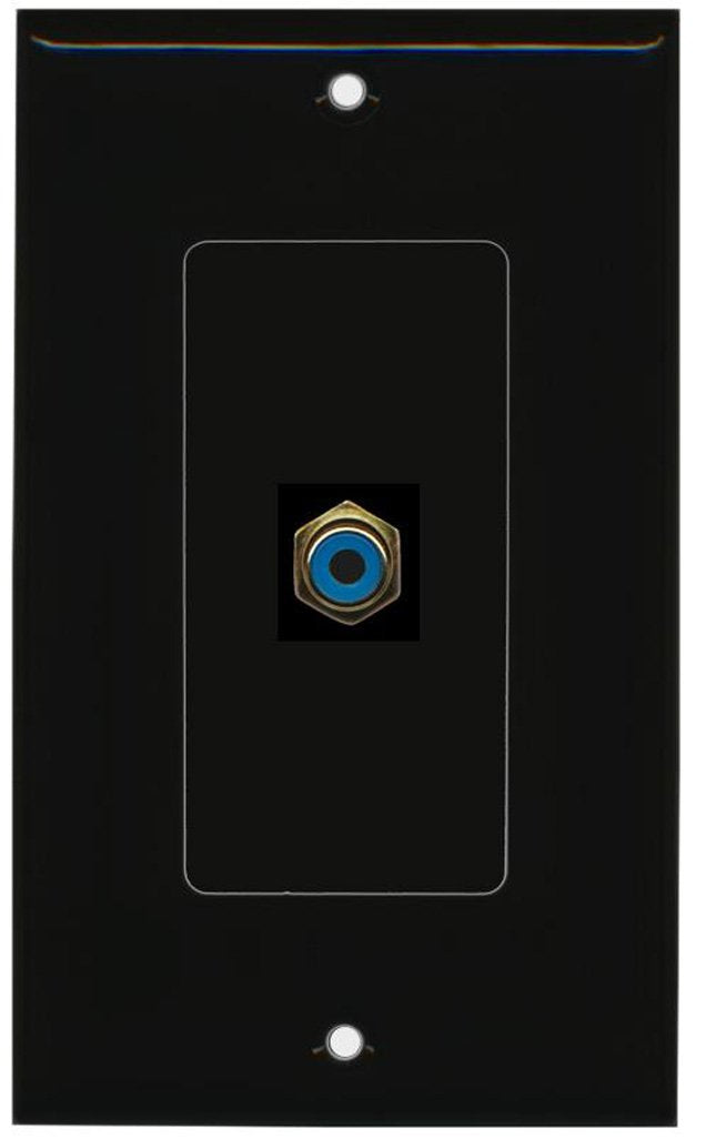 [Australia - AusPower] - RiteAV - 1 RCA Blue for Subwoofer Audio Port Wall Plate Decorative - Black 
