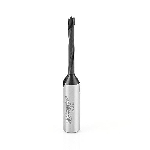 Amana Tool - 204004 Carbide Tipped Brad Pt Boring Bit R/H 4mm Dia x 70mm Long x 10mm Shank
